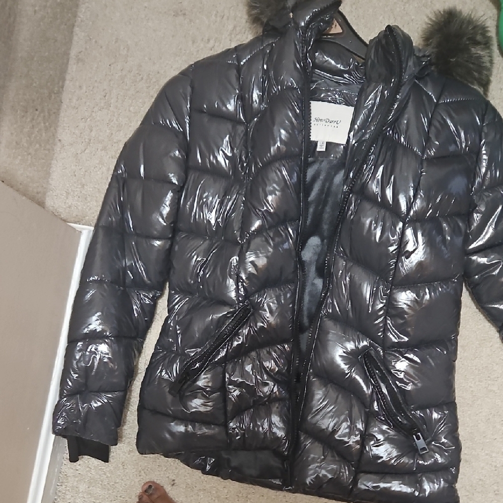 New Look Glossy Black Puffer Jacket